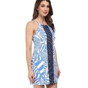Lilly Pulitzer Annabelle Bay Blue Yacht Sea Rope Lace Shift Dress 00